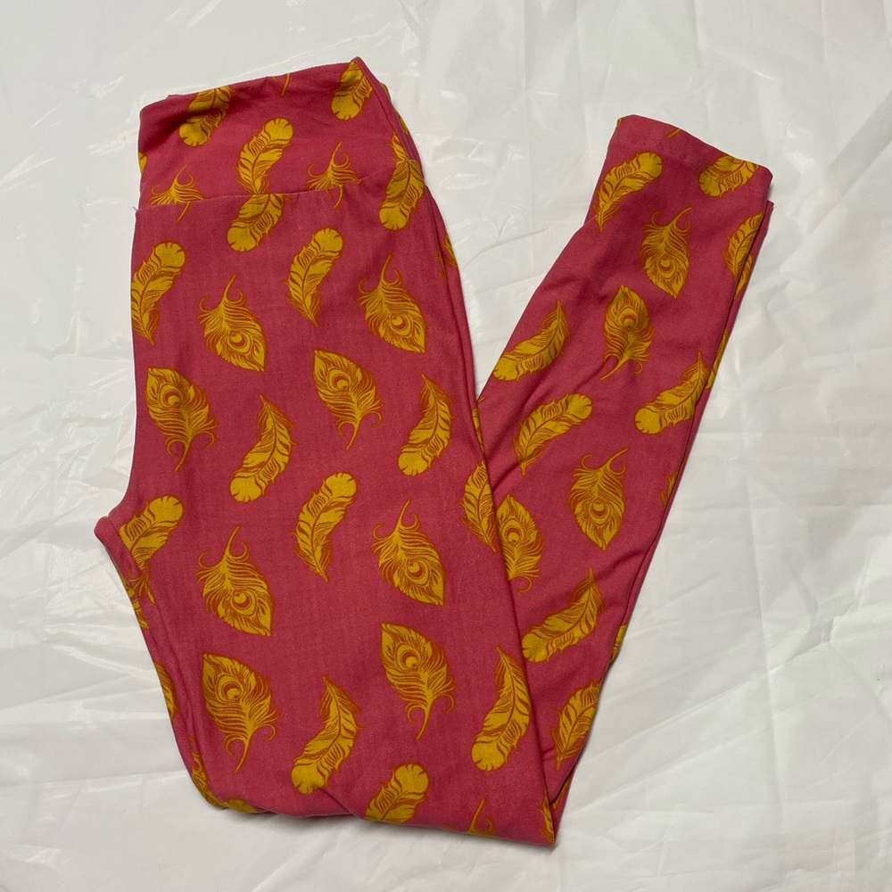 Pink Leaf Lularoe Leggings